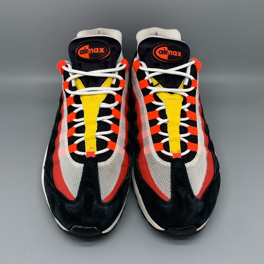 Nike Air Max 95 Black Crimson Yellow‎ Running Shoes AT9865-101 Men's Sz 13 - Picture 2 of 10